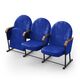 Крісло Опера (3 секції, синій колір), Стійка: 306 (без кріплення до підлоги) 