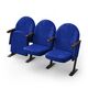 Крісло Опера (3 секції, синій колір), Стійка: 107 (з кріпленням до підлоги) 