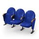 Крісло Опера (3 секції, синій колір), Стійка: 103 (з кріпленням до підлоги) 