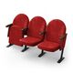 Крісло Опера (3 секції, червоний колір), Стійка: 107 (з кріпленням до підлоги) 