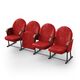 Крісло Опера (4 секції, червоний колір), Стійка: 306 (без кріплення до підлоги) 