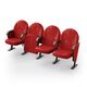 Крісло Опера (4 секції, червоний колір), Стійка: 103 (з кріпленням до підлоги) 