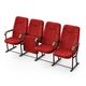 Кресло Аккорд (4 секции, красный цвет), Стойка: 306 (без крепления к полу), Фальшпанель на боковых стойках: Нет 