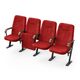 Кресло Аккорд (4 секции, красный цвет), Стойка: 106 (с креплением к полу), Фальшпанель на боковых стойках: Нет 
