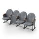 Крісло Опера (4 секції, сірий колір), Стійка: 306 (без кріплення до підлоги) 