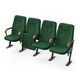 Кресло Аккорд (4 секции, зеленый цвет), Стойка: 106 (с креплением к полу), Фальшпанель на боковых стойках: Нет 