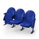 Крісло Опера (3 секції, синій колір), Стійка: 102 FA (з кріпленням до підлоги) 