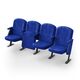 Кресло Лидер (4 секции, синий цвет), Стойка: 102 FA (с креплением к полу) 