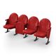 Крісло Опера (4 секції, червоний колір), Стійка: 102 FA (з кріпленням до підлоги) 