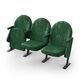 Крісло Опера (3 секції, зелений колір), Стійка: 102 FA (з кріпленням до підлоги) 