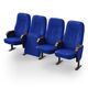 Крісло Конгрес (4 секції, синій колір), Стійка: 120 (з кріпленням до підлоги) 