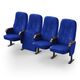 Крісло Парламент (4 секції, синій колір), Стійка: 109 (з кріпленням до підлоги) 