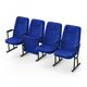 Кресло Аккорд (4 секции, синий цвет), Стойка: 115 FA (с креплением к полу), Фальшпанель на боковых стойках: Нет 