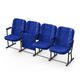 Крісло Алегро (4 секції, синій колір), Стійка: 318 FA (без кріплення до підлоги), Фальшпанель на бічних стійках: Немає 