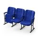 Крісло Алегро (3 секції, синій колір), Стійка: 115 FA (з кріпленням до підлоги), Фальшпанель на бічних стійках: Немає 
