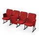 Крісло Темпо (4 секції, червоний колір), Стійка: 115 FA (з кріпленням до підлоги), Фальшпанель на бічних стійках: Є 