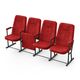 Кресло Аккорд (4 секции, красный цвет), Стойка: 318 FA (без крепления к полу), Фальшпанель на боковых стойках: Нет 