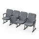 Крісло Темпо (4 секції, сірий колір), Стійка: 115 FA (з кріпленням до підлоги), Фальшпанель на бічних стійках: Немає 
