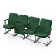 Крісло Темпо (4 секції, зелений колір), Стійка: 318 FA (без кріплення до підлоги), Фальшпанель на бічних стійках: Немає 