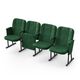 Крісло Алегро (4 секції, зелений колір), Стійка: 115 FA (з кріпленням до підлоги), Фальшпанель на бічних стійках: Є 