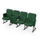 Крісло Темпо (4 секції, зелений колір), Стійка: 115 FA (з кріпленням до підлоги), Фальшпанель на бічних стійках: Є 