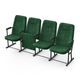 Кресло Аккорд (4 секции, зеленый цвет), Стойка: 318 FA (без крепления к полу), Фальшпанель на боковых стойках: Нет 