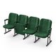 Кресло Аллегро (4 секции, зеленый цвет), Стойка: 115 FA (с креплением к полу), Фальшпанель на боковых стойках: Нет 