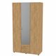 Шафа розпашна тридверна з дзеркалом, Колір каркасу: Дуб Крафт золотий 