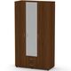 Шафа розпашна тридверна з дзеркалом, Колір каркасу: Горіх 